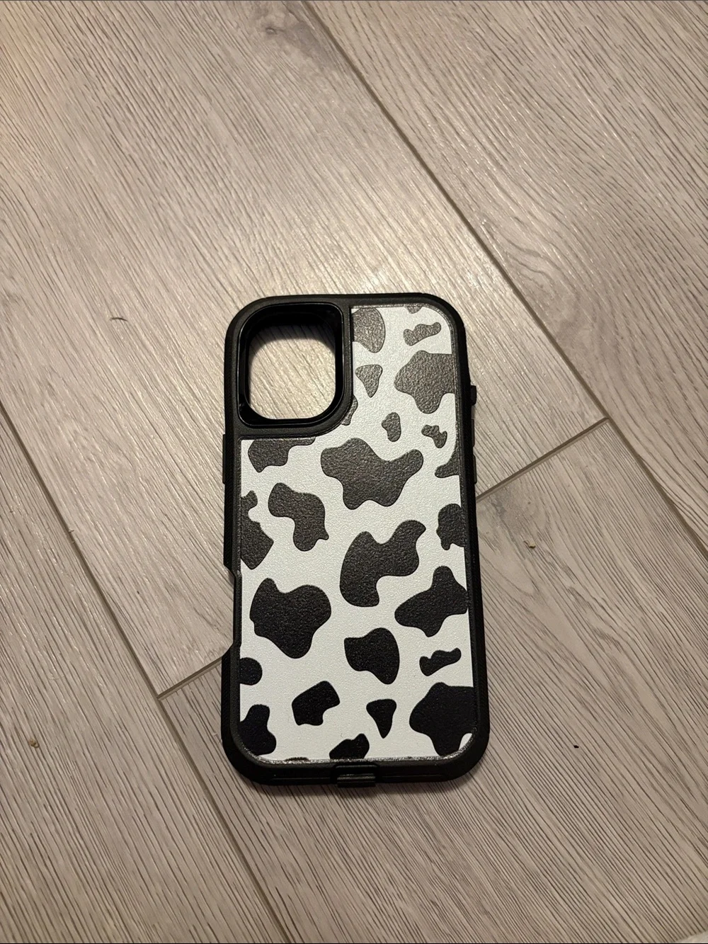Black & White Cow Print Phone Case - Unbranded